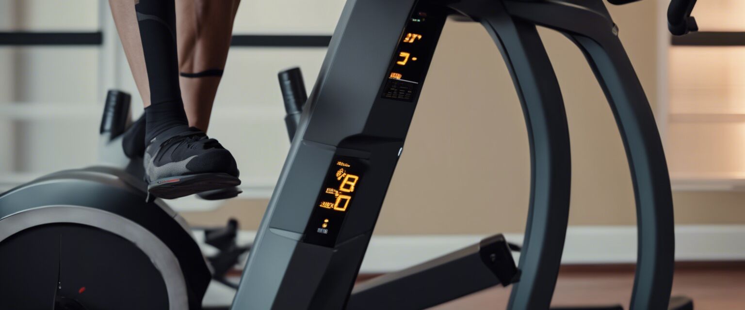 Digital display of an advanced spin bike