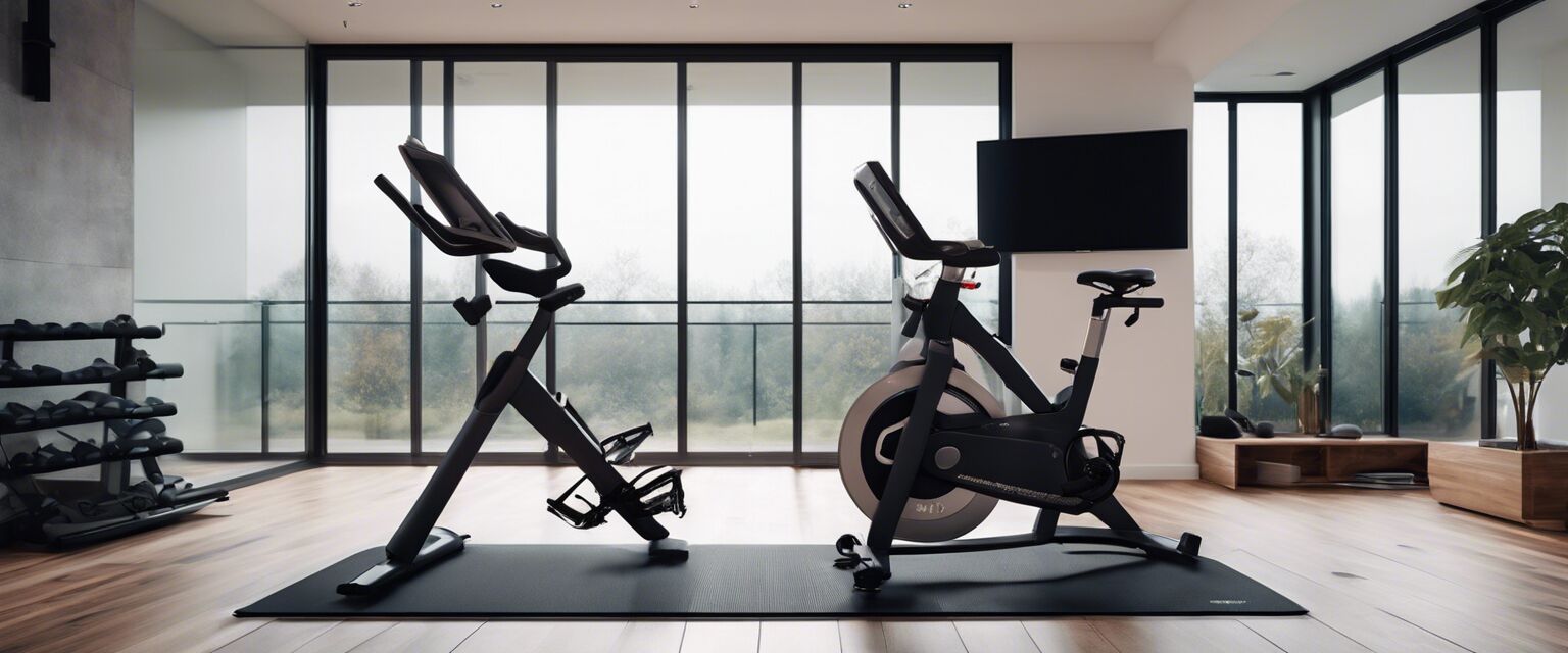 Spin bike in a home gym environment